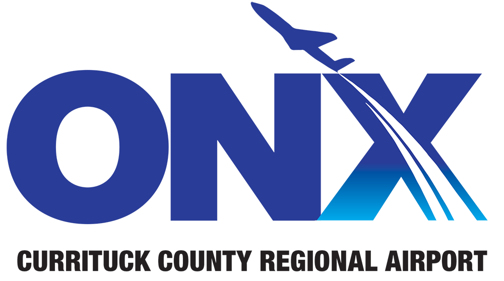 Currituck County Regional Airport - ONX with jet flying through the X