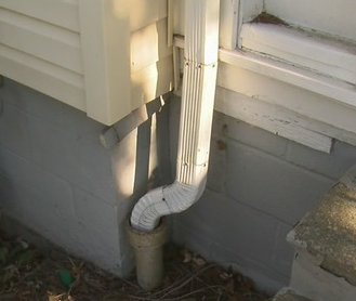 Down spout going into another pipe