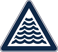 Blue Training with wavy lines in it.